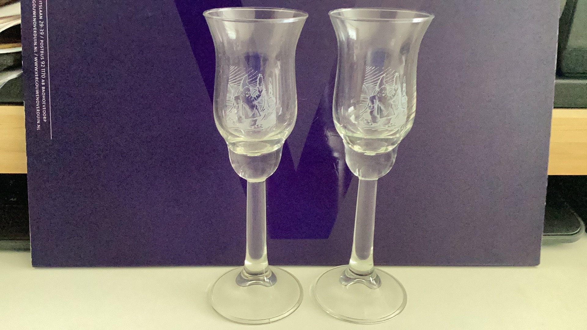 Set Kabouter Borrelglaasjes Herman Jansen Schiedam, Ophalen of Verzenden, Zo goed als nieuw, Borrel- of Shotglas