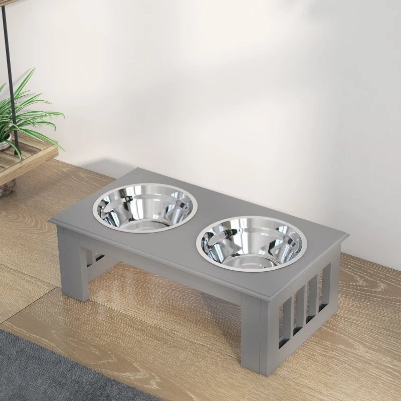 Hondenvoerstation, Antislip, 44x24x15cm, Grijs, 0,9L NIEUW, Dieren en Toebehoren, Nieuw, Ophalen of Verzenden, A, A