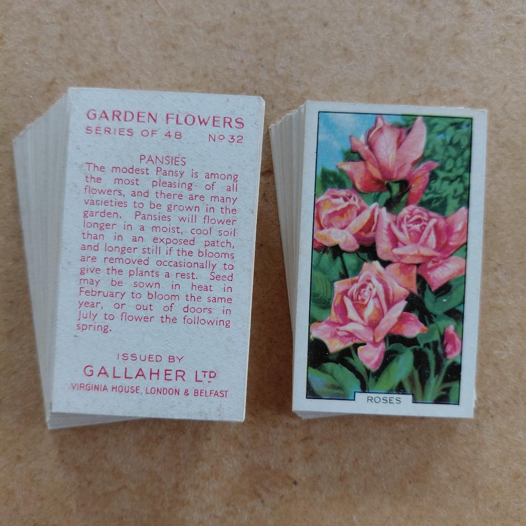 Garden Flowers compl set 48 bloemen cigarette cards Gallaher, Ophalen, Gebruikt