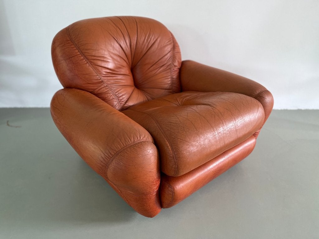 Vintage 70’s Sapporo Fauteuil Mobil Girgi design retro stoel, Huis en Inrichting, Fauteuils, Ophalen, Leer, 100 tot 125 cm