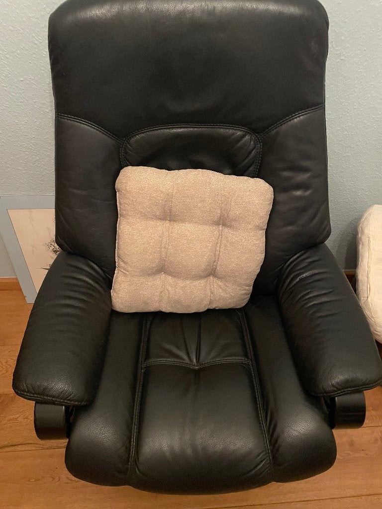 fauteuil, Huis en Inrichting, Fauteuils, Gebruikt, Ophalen of Verzenden, 50 tot 75 cm, Leer