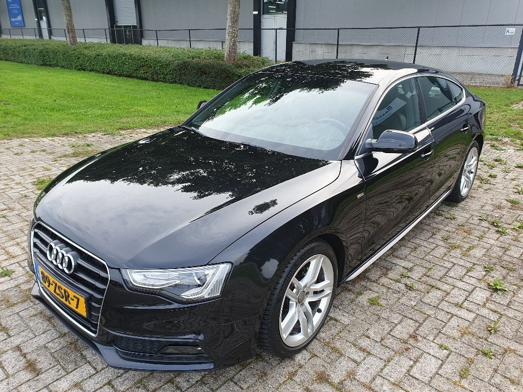 Audi A5 1.8 Tfsi 125KW Sportback M-tr 2013 Zwart 3xS-Line, Auto's, Zwart, 4 cilinders, Leder en Stof, Zwart