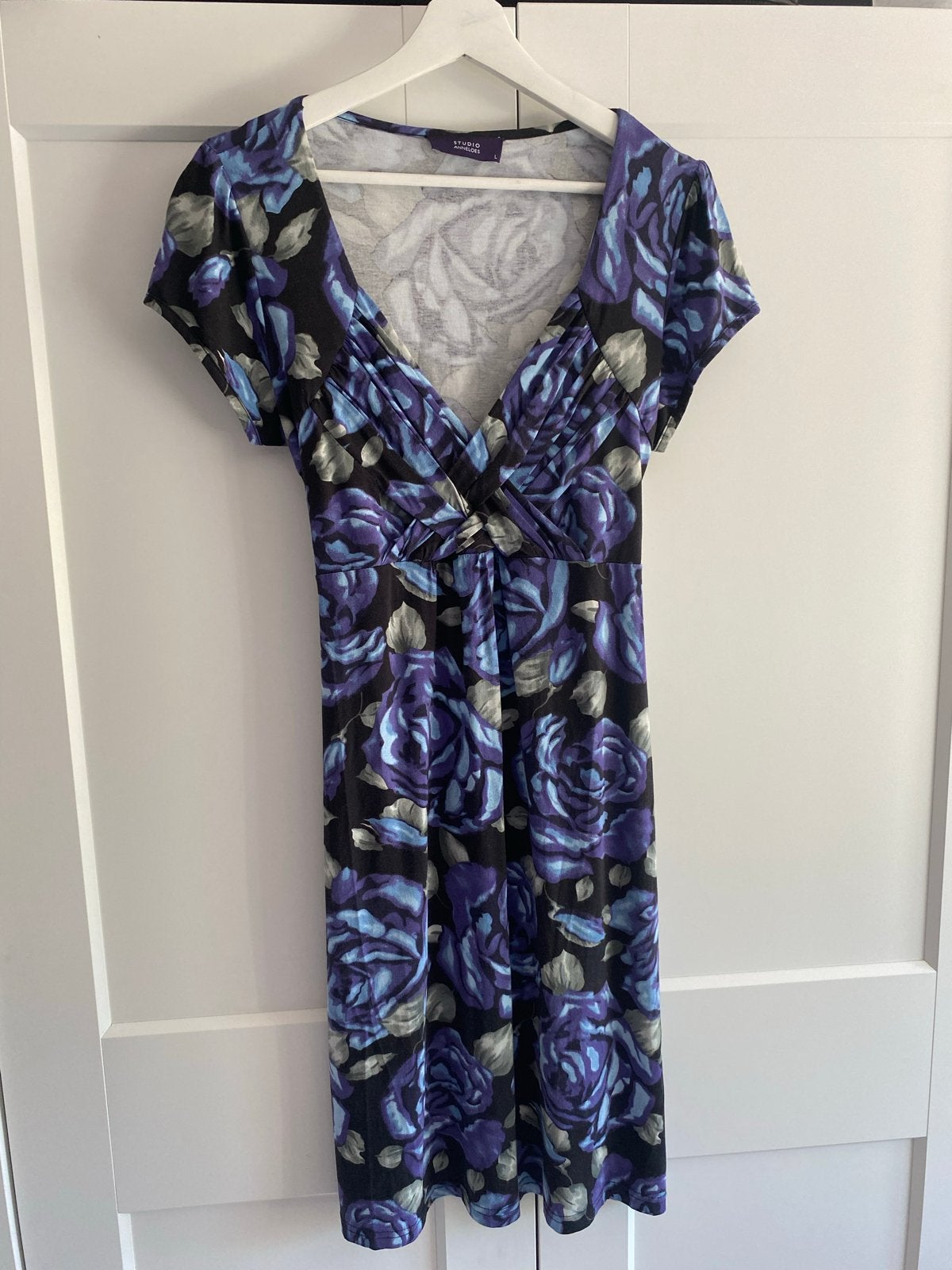 Studio Anneloes Jurk Maat m/L - Paars/Blauw Bloemenprint, Maat 38/40 (M), Paars, Ophalen of Verzenden, Zo goed als nieuw