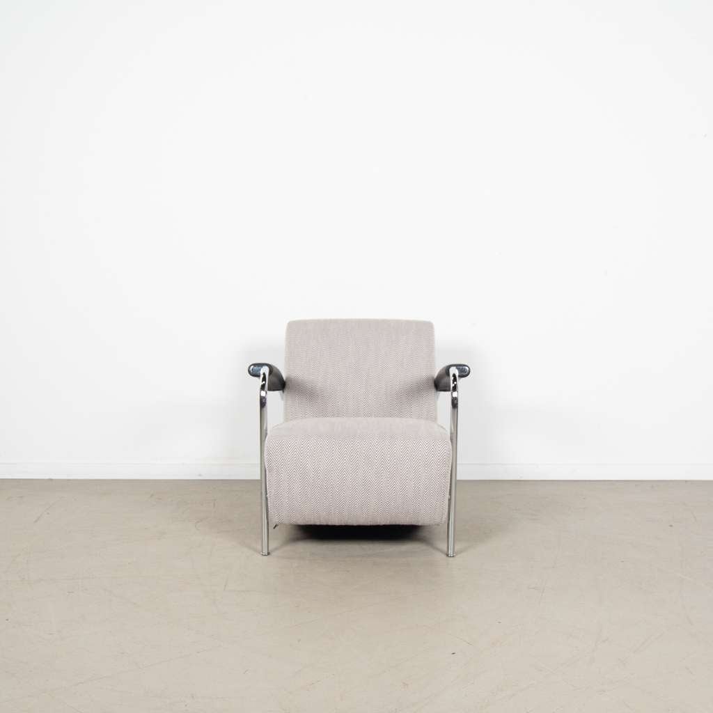 2x Leolux Scylla Fauteuil Laag Lichtgrijs Stof, Huis en Inrichting, Niet ingevuld, Niet ingevuld, 75 tot 100 cm, Zo goed als nieuw
