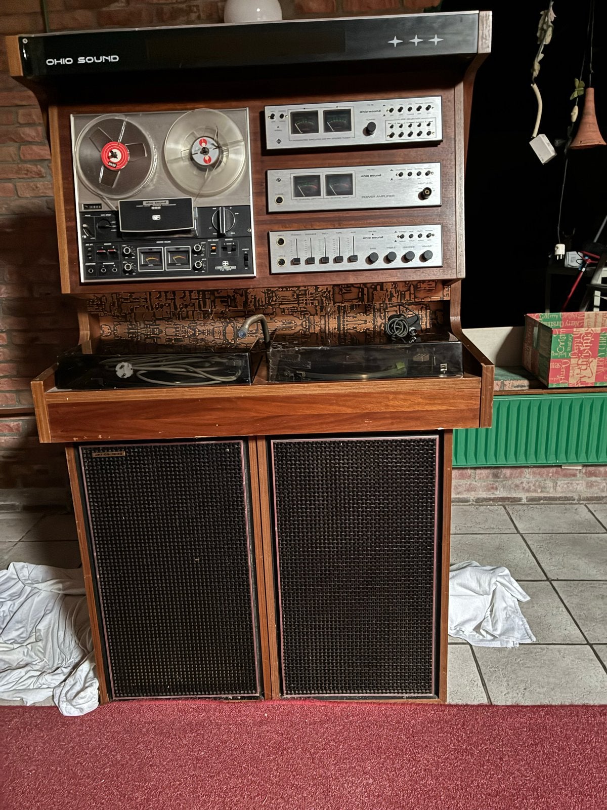 Vintage Ohio Sound Hifi Meubel met Speakers en Platenspeler, Overige merken, Gebruikt, Tuner of Radio, Losse componenten