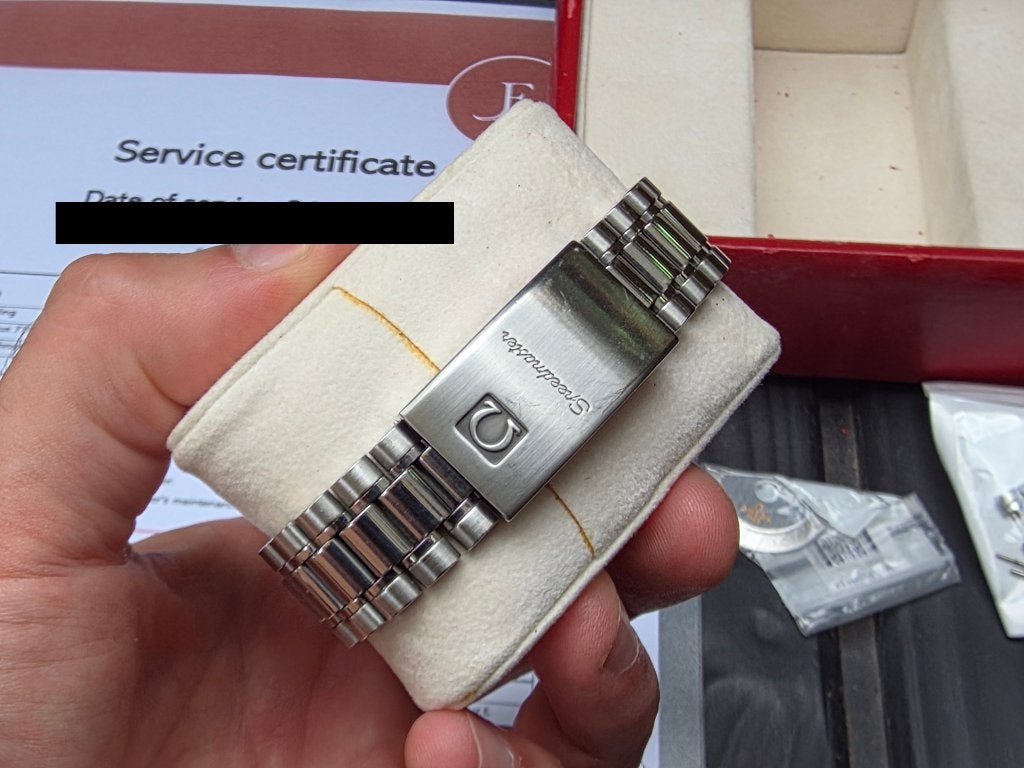 Omega Speedmaster Triple Date + Service en Garantie, Staal, Gebruikt, Staal, Polshorloge