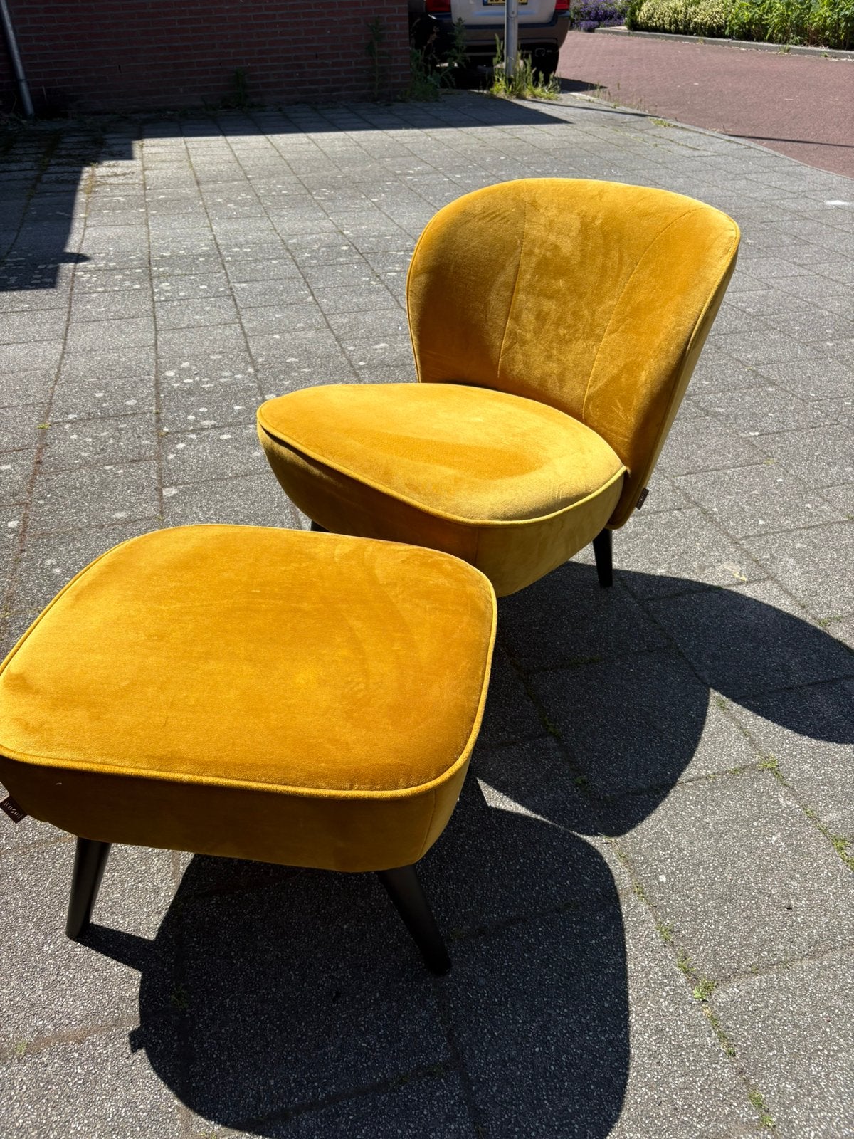 Woods stoel + voetenstoeltje, Ophalen