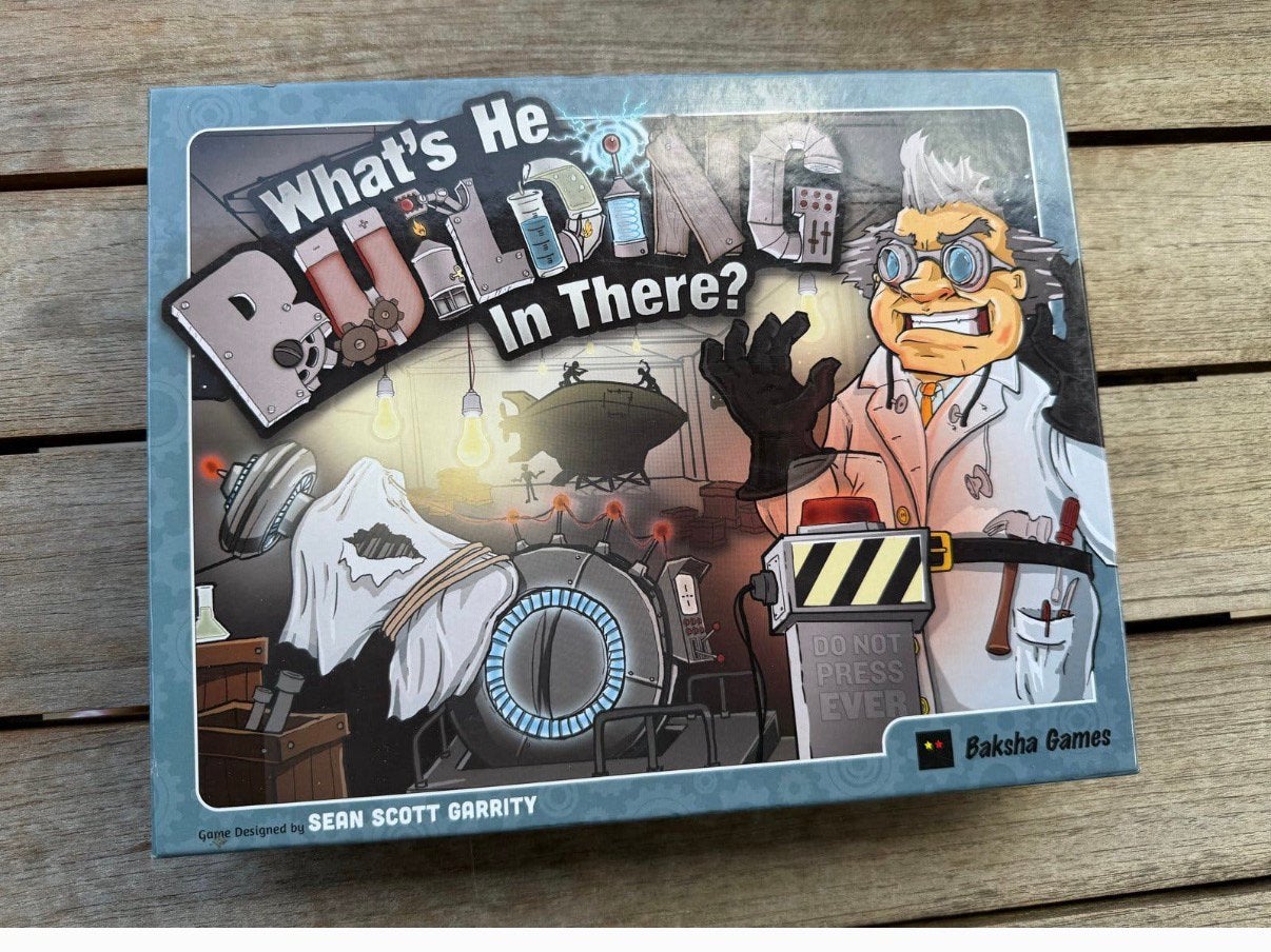 What's He Building In There? Bordspel Baksha Games, Hobby en Vrije tijd, Gezelschapsspellen | Bordspellen, Ophalen of Verzenden