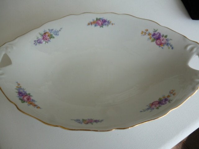 Brocante schaal met bloementjes, Ophalen of Verzenden