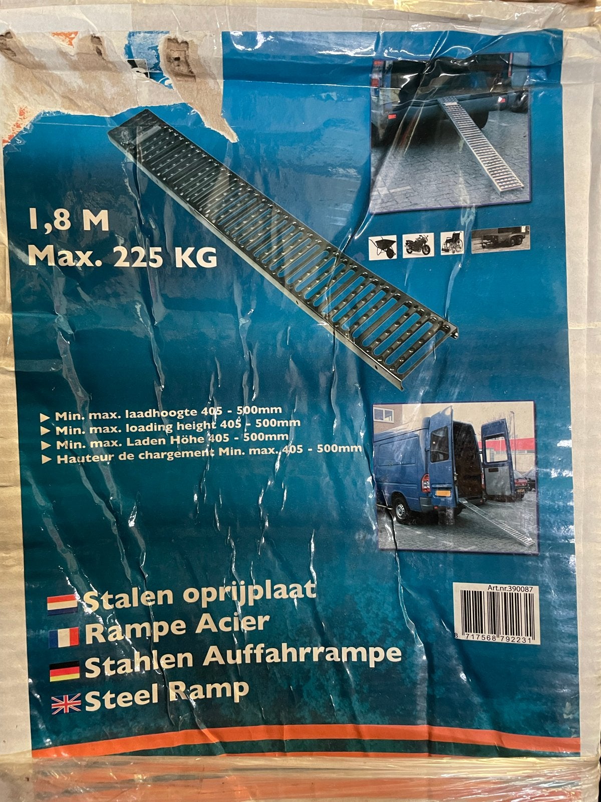 Stalen Opritplaat / Laadklep - 1.8M, Max 225KG, Ophalen, Nieuw