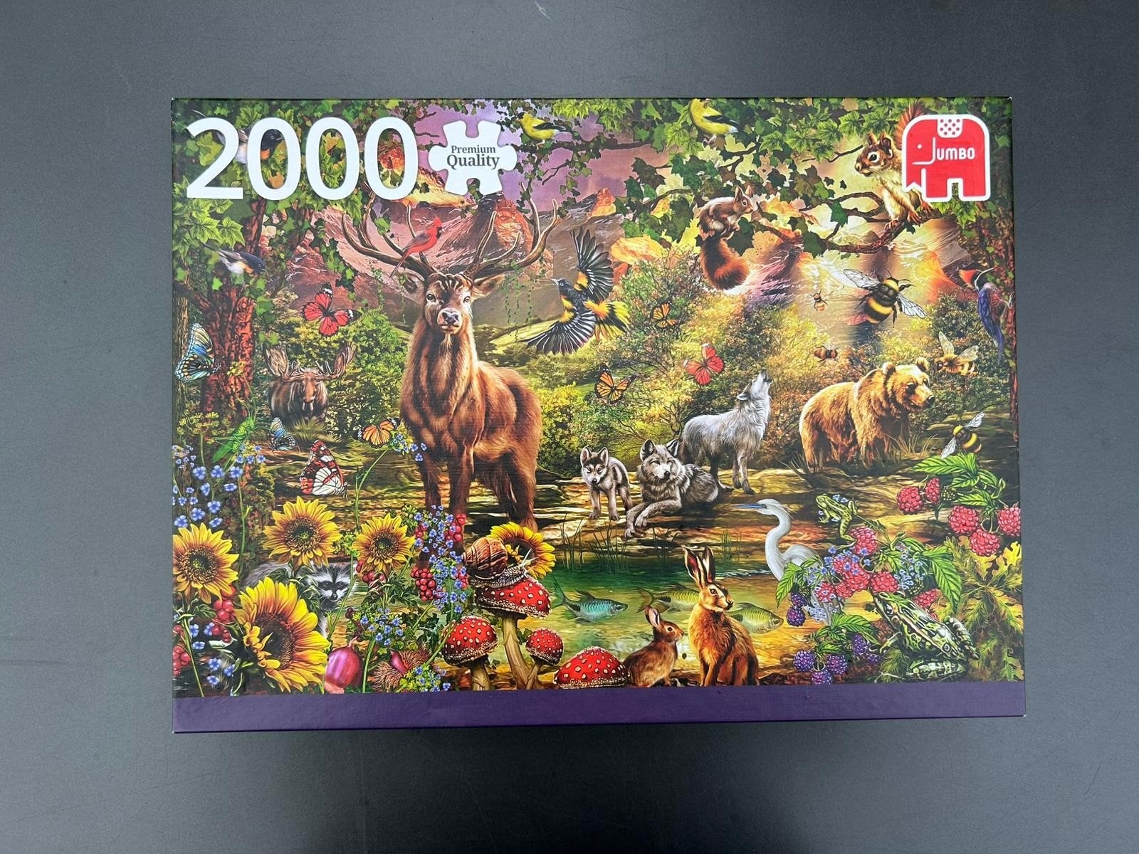 Jumbo Legpuzzel 2000 Stukjes - Dieren in het Bos, Ophalen, Meer dan 1500 stukjes, Zo goed als nieuw, Legpuzzel