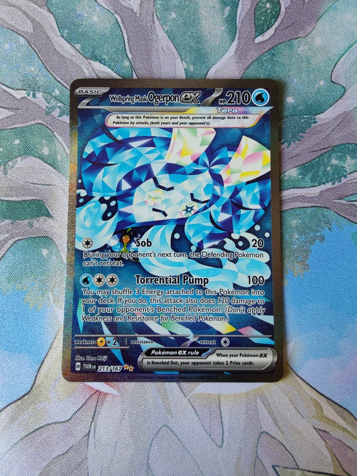 Pokemon twilight masquerade wellspring mask ogerpon ex 213, Ophalen of Verzenden, Nieuw, Losse kaart, Foil