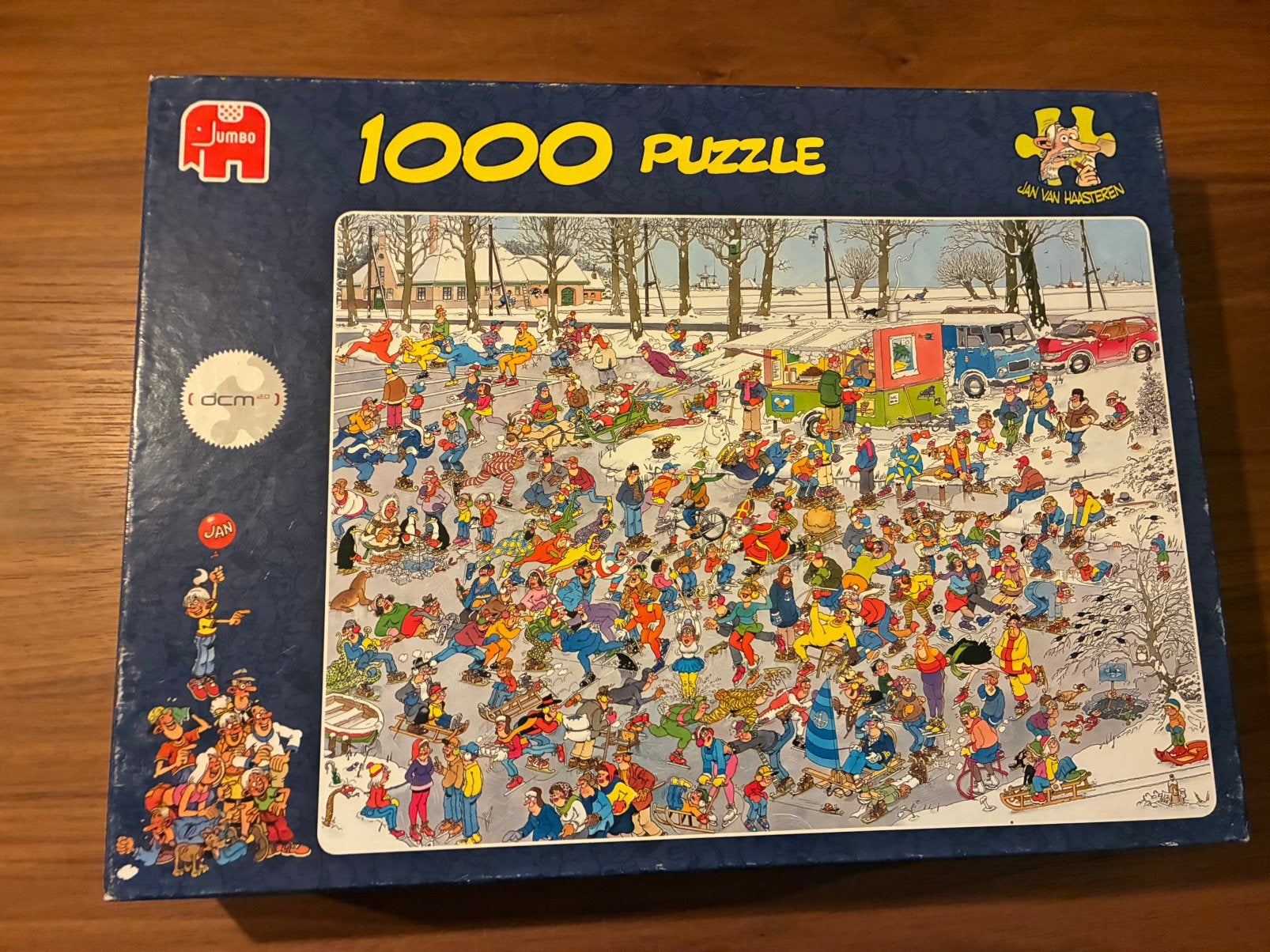 Jan van Haasteren puzzel “Op Glad IJs” 1000 stukjes, Ophalen of Verzenden, 500 t/m 1500 stukjes, Zo goed als nieuw