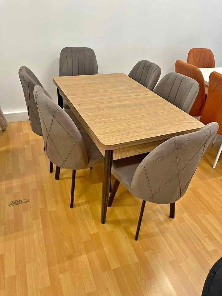 Elegante eettafel met 6 stoelen, Ophalen of Verzenden, Nieuw, 4 tot 6 stoelen