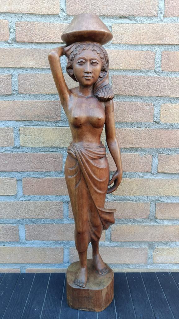 Prachtig houtsnijwerk van een vrouw - Bali, Houtsnijwerk, Handgemaakt, Hout, Vrouw