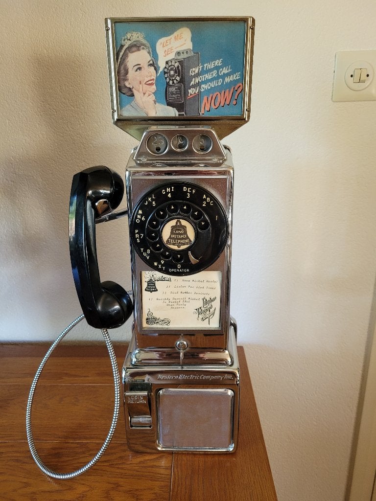 Amerikaanse telefoon munt automaat vintage fifties sixties, Ophalen, Gebruikt