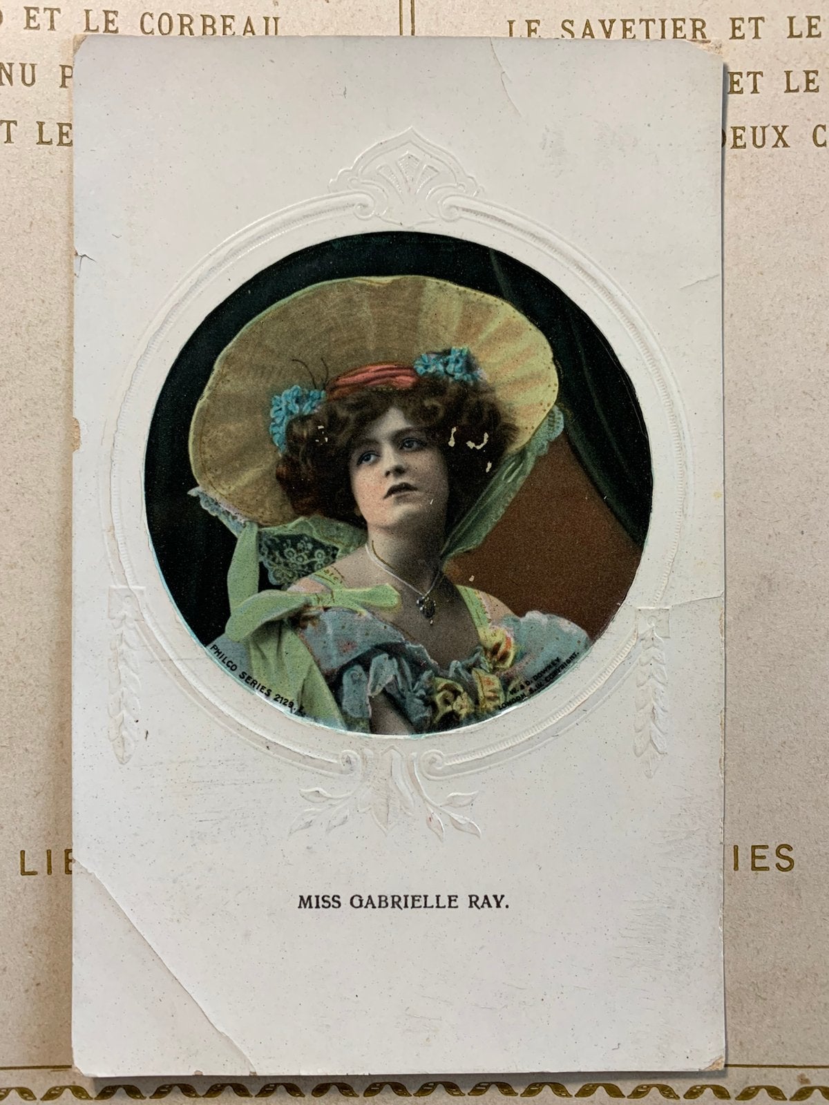 1909 Miss Gabrielle Ray - actrice - reliëf (MC), Ophalen of Verzenden, Voor 1920, Gelopen, Sterren en Beroemdheden