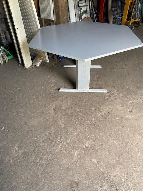 zeskantige kantoor/kantine/eet tafel, Huis en Inrichting, Ophalen, Gebruikt, Rechthoekig, 200 cm of meer