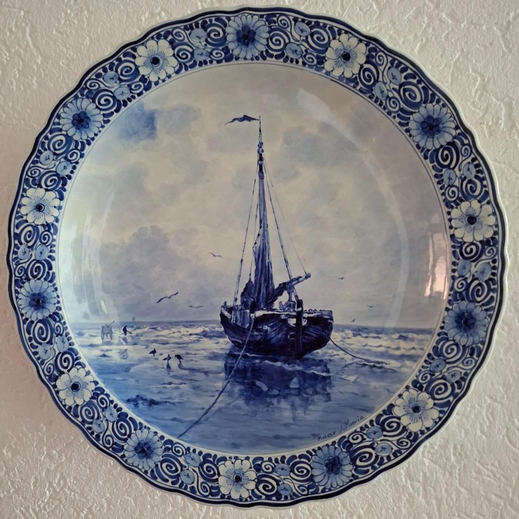 Mooi groot wandbord zeldzaam J Maris, Porceleyne fles Delft, Ophalen of Verzenden