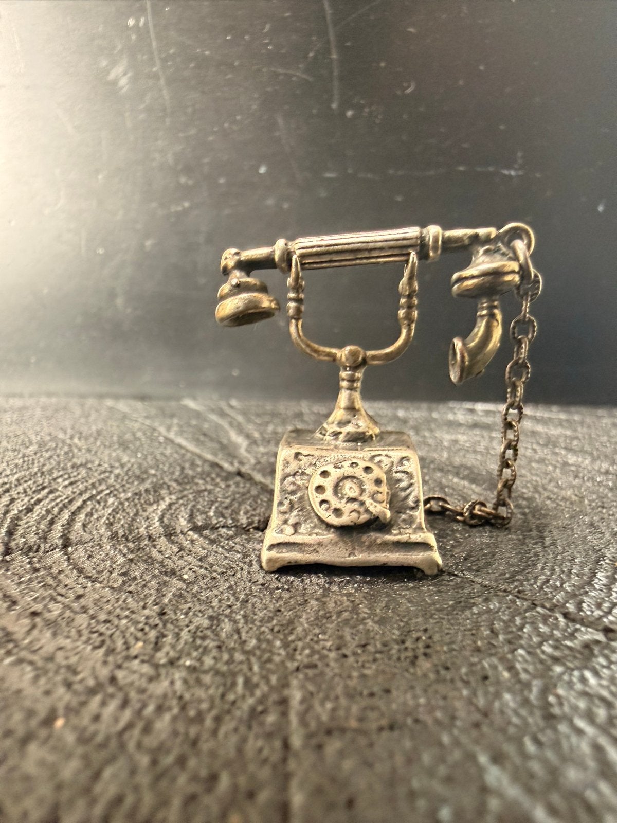 Zilveren miniatuur ouderwetse telefoon, Verzenden, Zilver