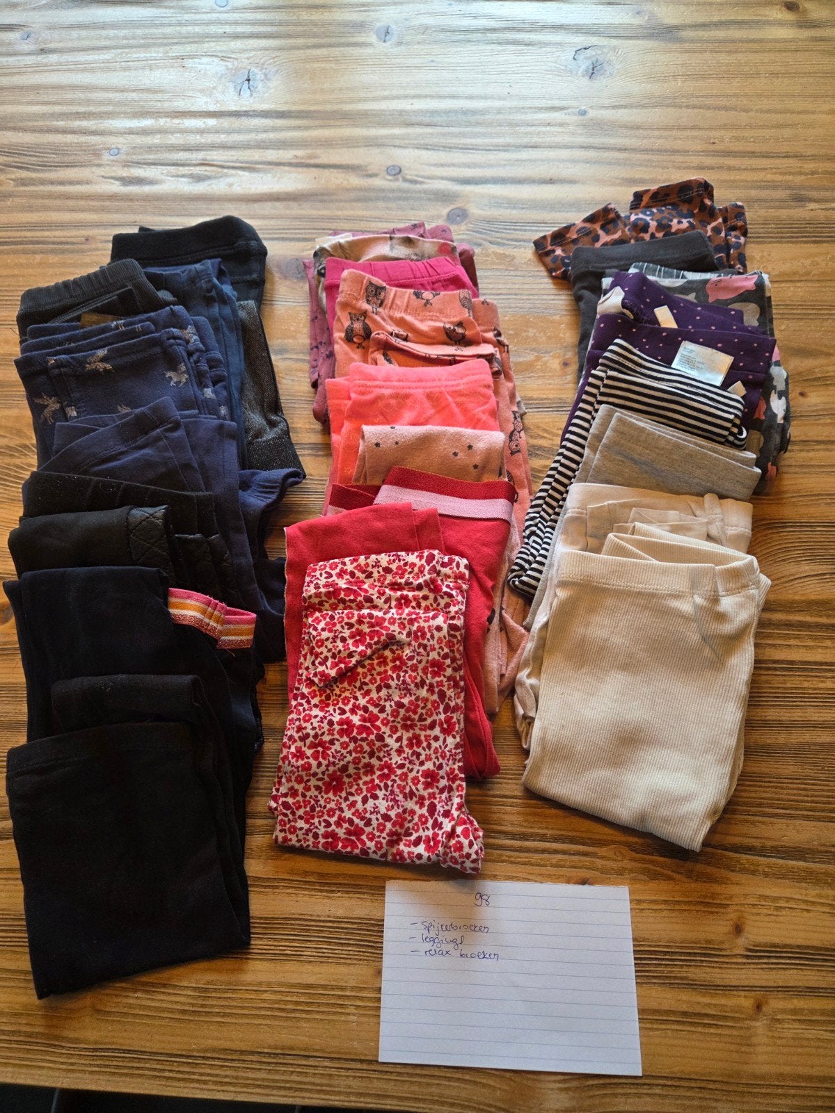 Grote partij meisjes leggings maat 98, Broek, Gebruikt, Meisje, Ophalen of Verzenden