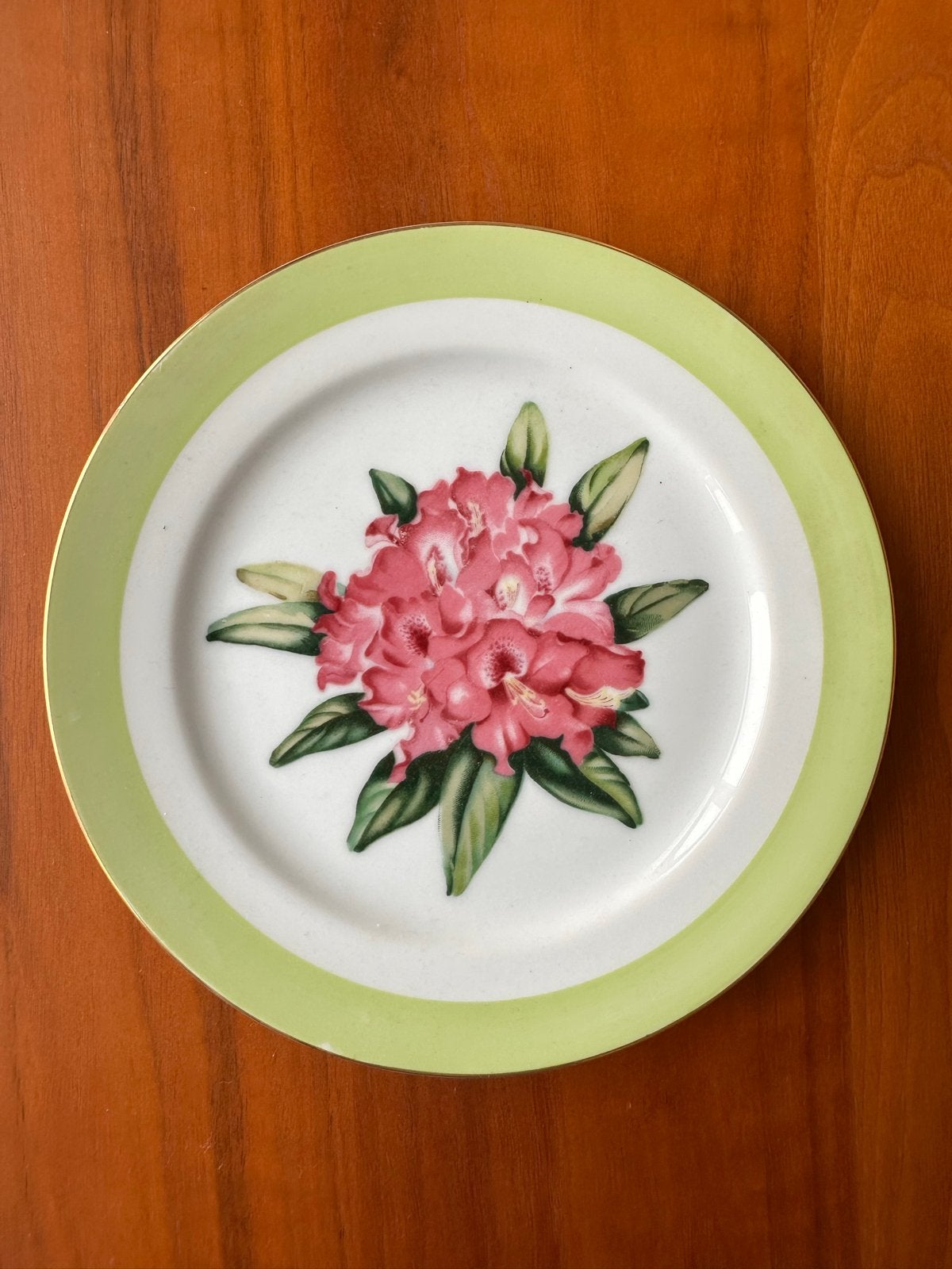 Vintage decoratief bord met bloemmotief - Gold China, Ophalen of Verzenden