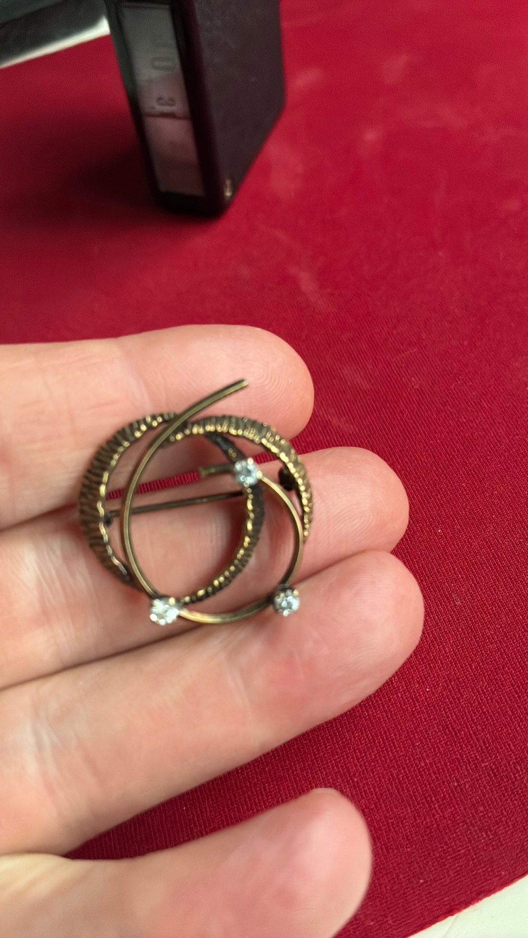 835 zilver broche bronskleurig Kordes & Lichtenfeld, Gebruikt, Overige kleuren, Minder dan 4 cm, Ophalen of Verzenden
