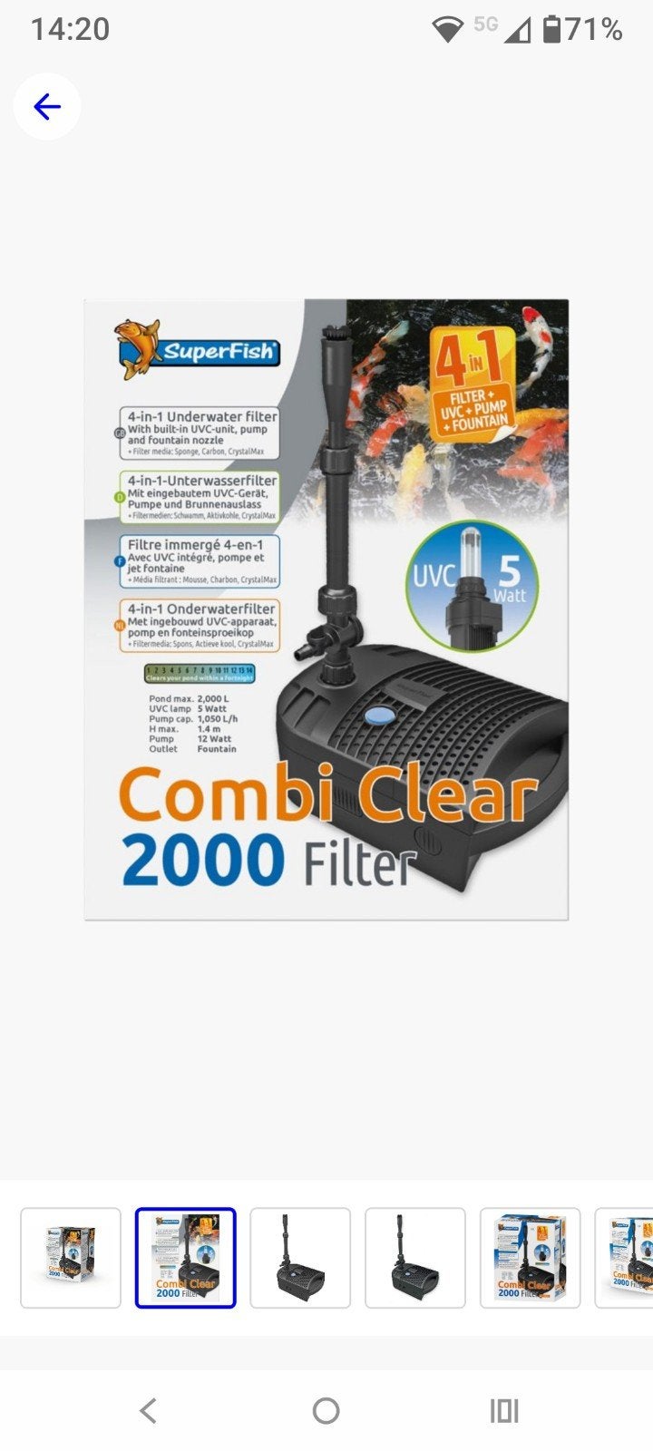 1 jaar oude uv pomp voor vijver 2000 filter., Overige soorten