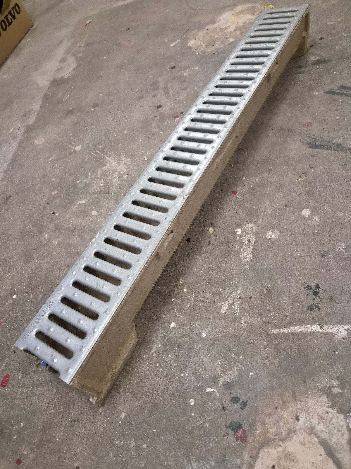 Drain goot met stalen rooster 1m lang. 12cm breed, Ophalen, Nieuw, 80 mm of meer, Afvoer