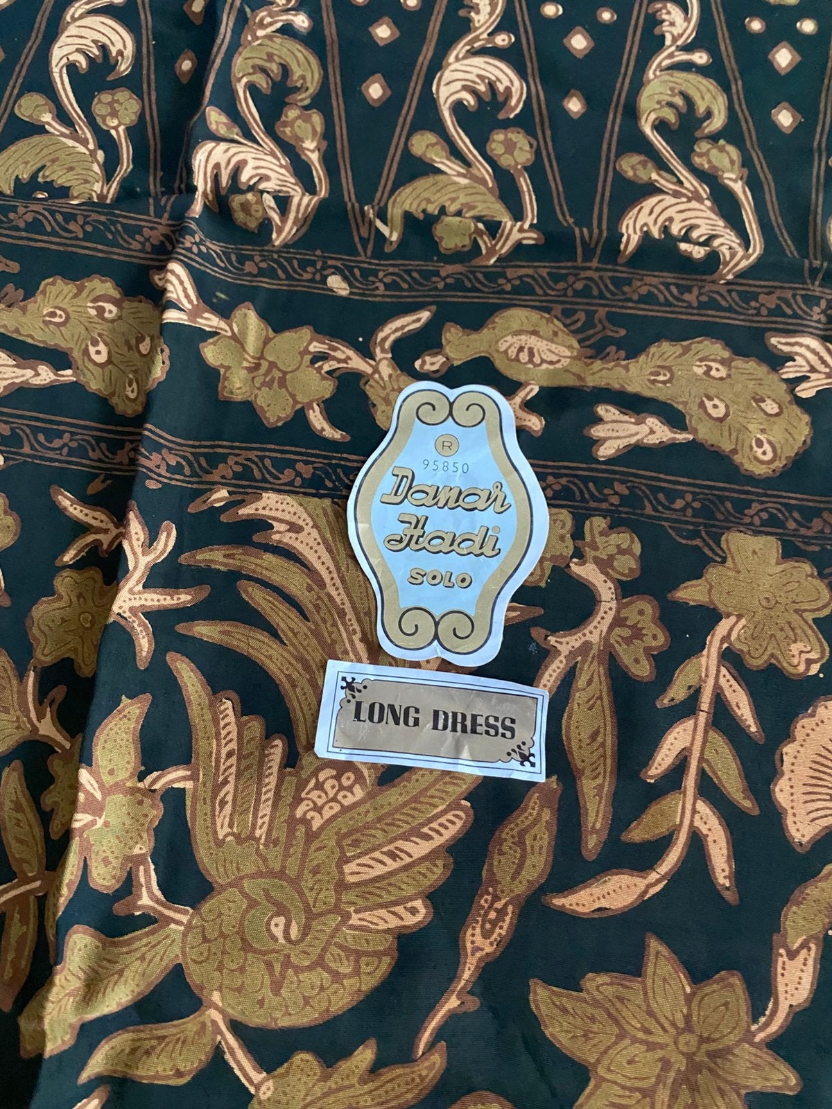 Vintage en nieuw Batiek Damar Hadi Solo ‘ long dress’, Overige kleuren, Ophalen of Verzenden, 30 tot 120 cm, Katoen