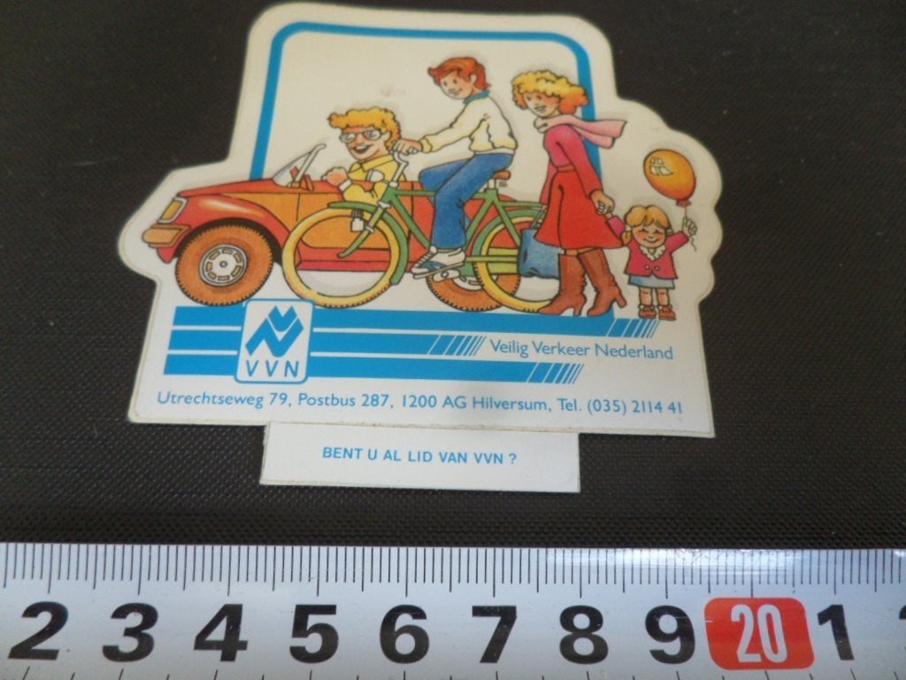 sticker VVN veilig verkeer auto fiets voetganger ballon *, Ophalen of Verzenden, Zo goed als nieuw