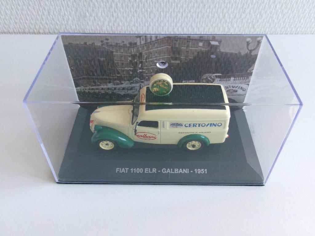 Fiat 1100 ELR - Galbani - 1951 geel 1:43 Magazine Models, Ophalen of Verzenden, Zo goed als nieuw, Auto, Overige merken
