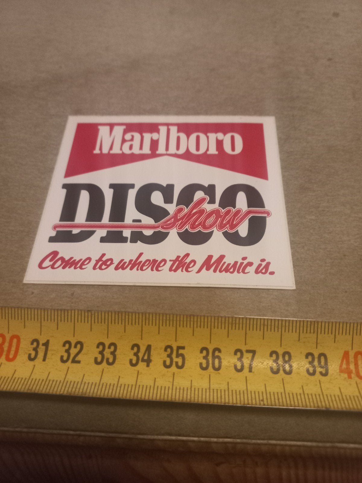 Marlboro Disco Show sticker - Vintage reclame, Ophalen of Verzenden, Gebruikt