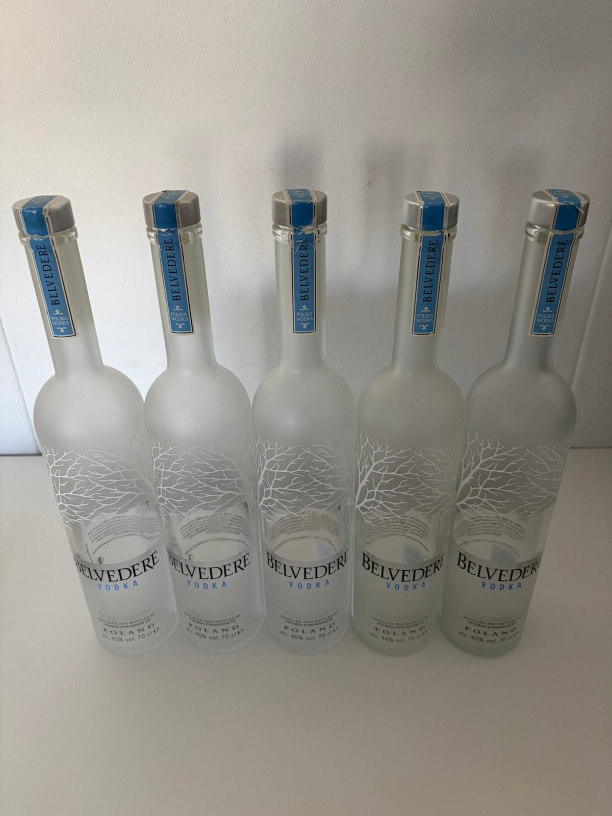 5x 1 liter lege Belvedere flessen, Ophalen of Verzenden, Gebruikt