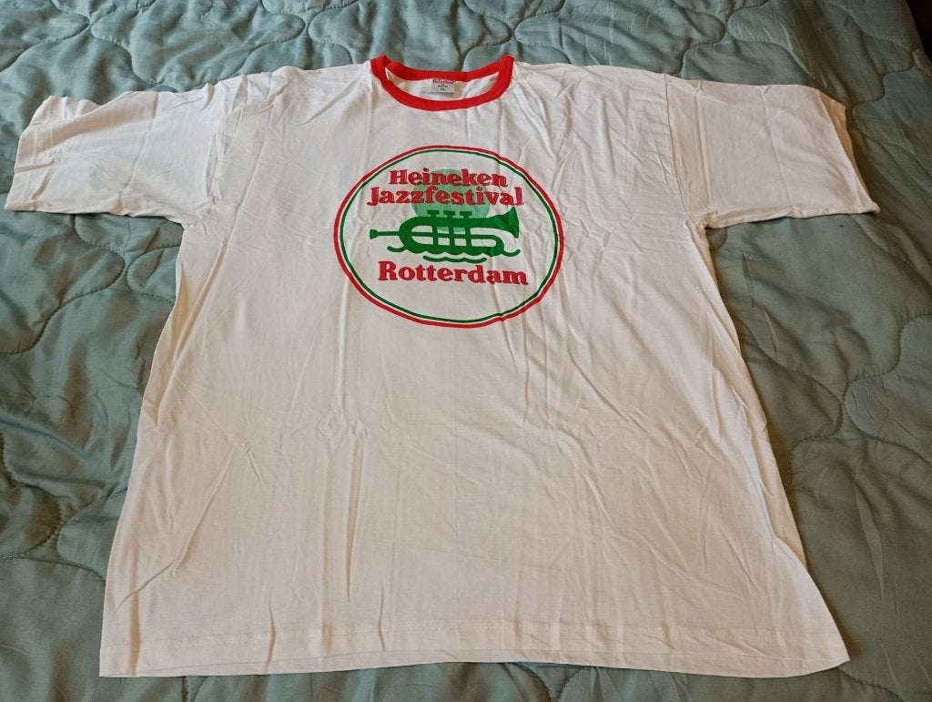 Heineken Jazzfestival Rotterdam T‑shirt Vintage XL Zeldzaam, Wit, Ophalen of Verzenden, Heineken, Maat 56/58 (XL)