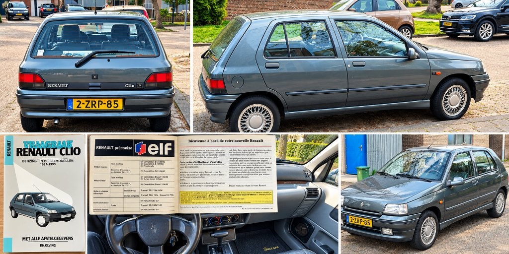 Renault Clio Baccara 1.4 Automaat ’92 – Zeldzame klassieker, Auto's, 750 kg, Leder, Elektrische ramen, Grijs