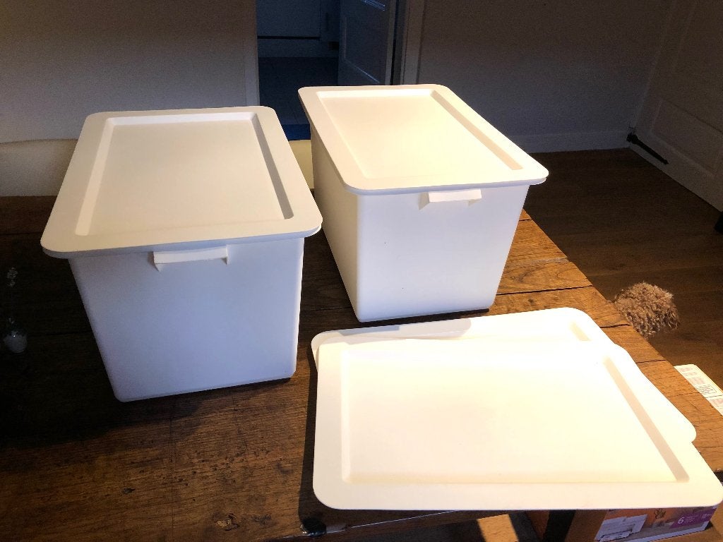 2x 00’s Ikea Slugis opbergbak + 2 deksels, Minder dan 35 cm, Minder dan 50 cm, Ophalen of Verzenden, Minder dan 40 cm