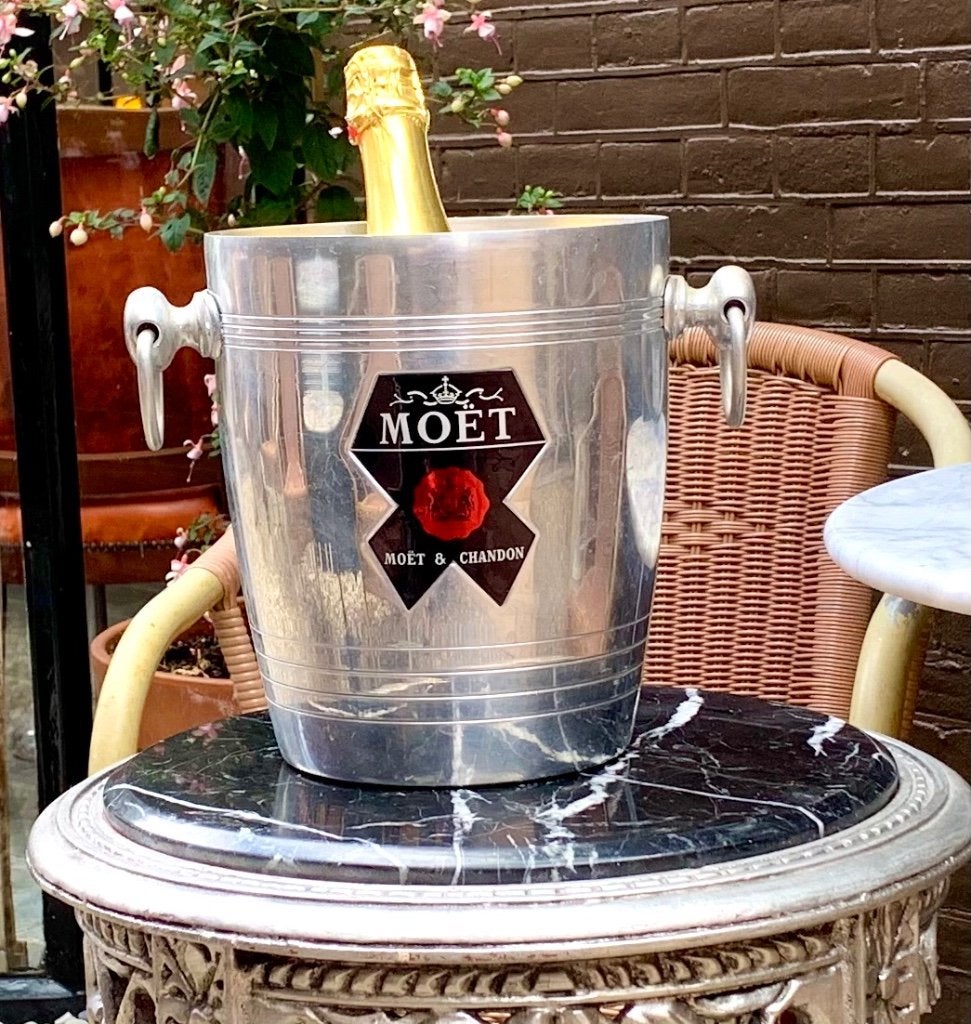 Moët & Chandon Champagnekoeler - Metaal, Ophalen, Flessenkoeler, Gebruikt, Zilver