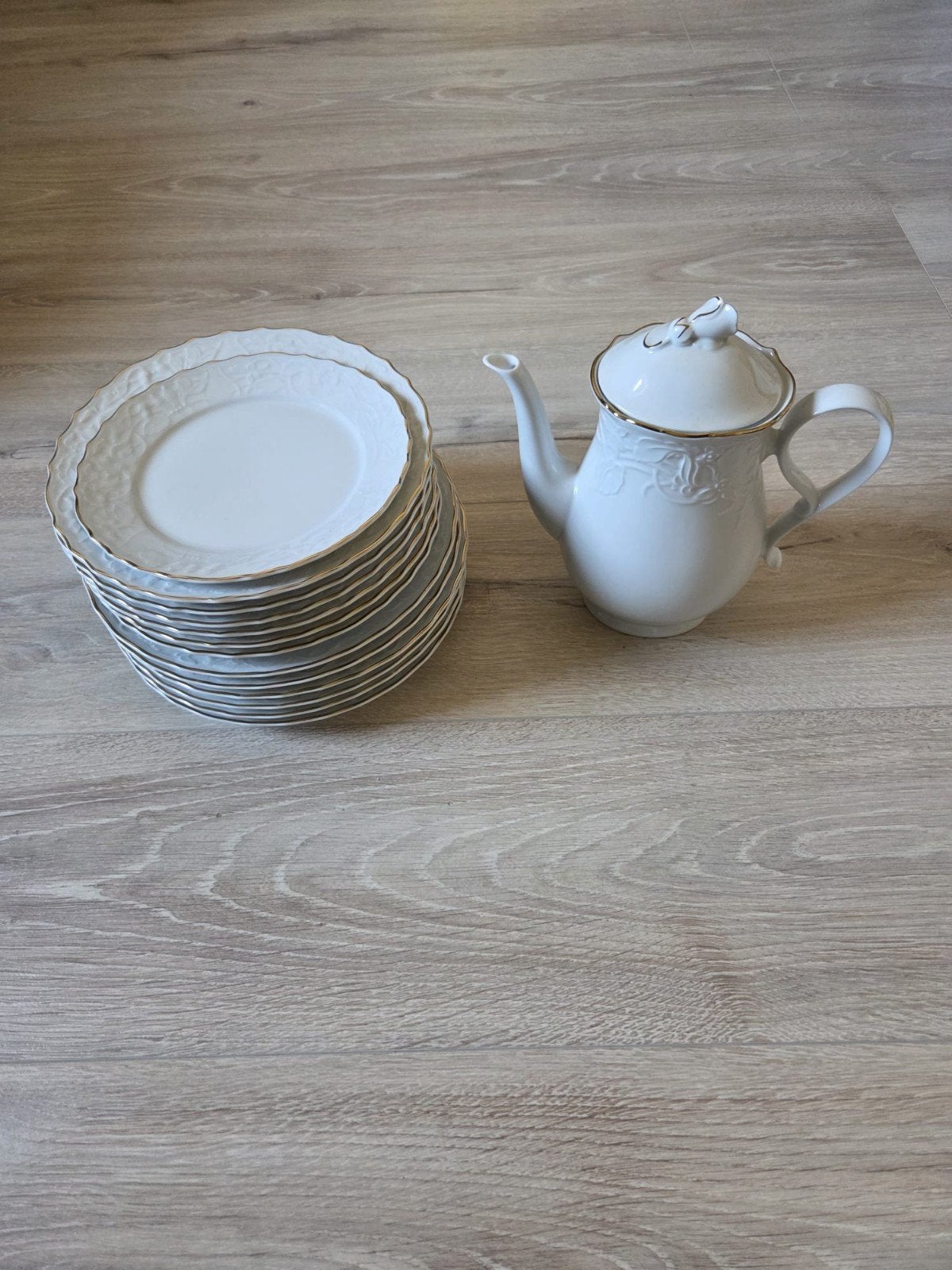 Mitterteich Princess Gold serviesborden & theepot, Antiek en Kunst, Ophalen