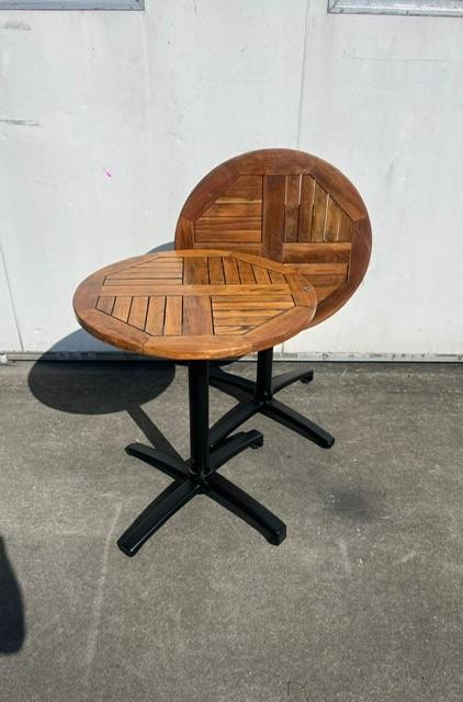 6 stuks horeca terrastafels teak hout rond 65 cm outdoor, Ophalen, Nieuw