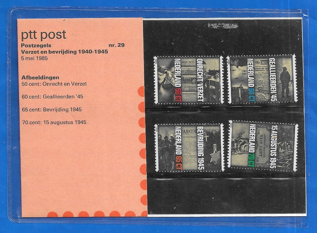 Postzegelmapje 29 Verzet en Bevrijding 1940-1945, Postzegels en Munten, Verzenden, Na 1940, Postfris