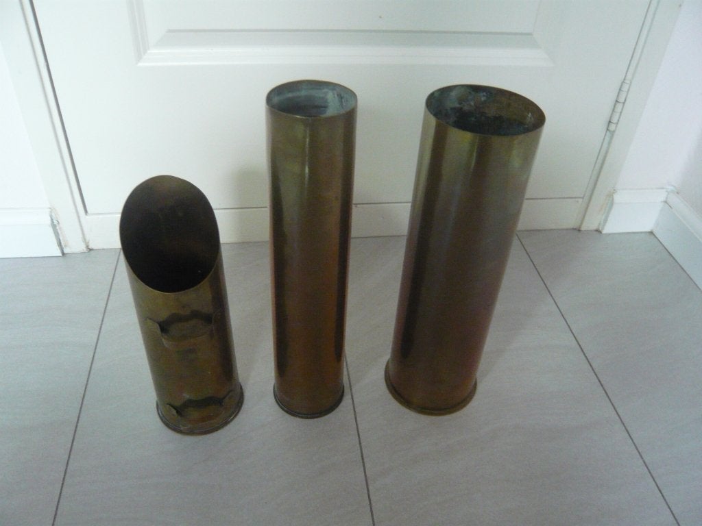 Koperen huls en kolenkit van koperen huls, Ophalen of Verzenden, Landmacht, Nederland, Hulzen of Bodemvondsten