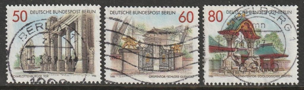 Berlijn 1986 761/763 Berlijnse Poorten/Toren, Gest, Ophalen of Verzenden, Overige periodes, Gestempeld