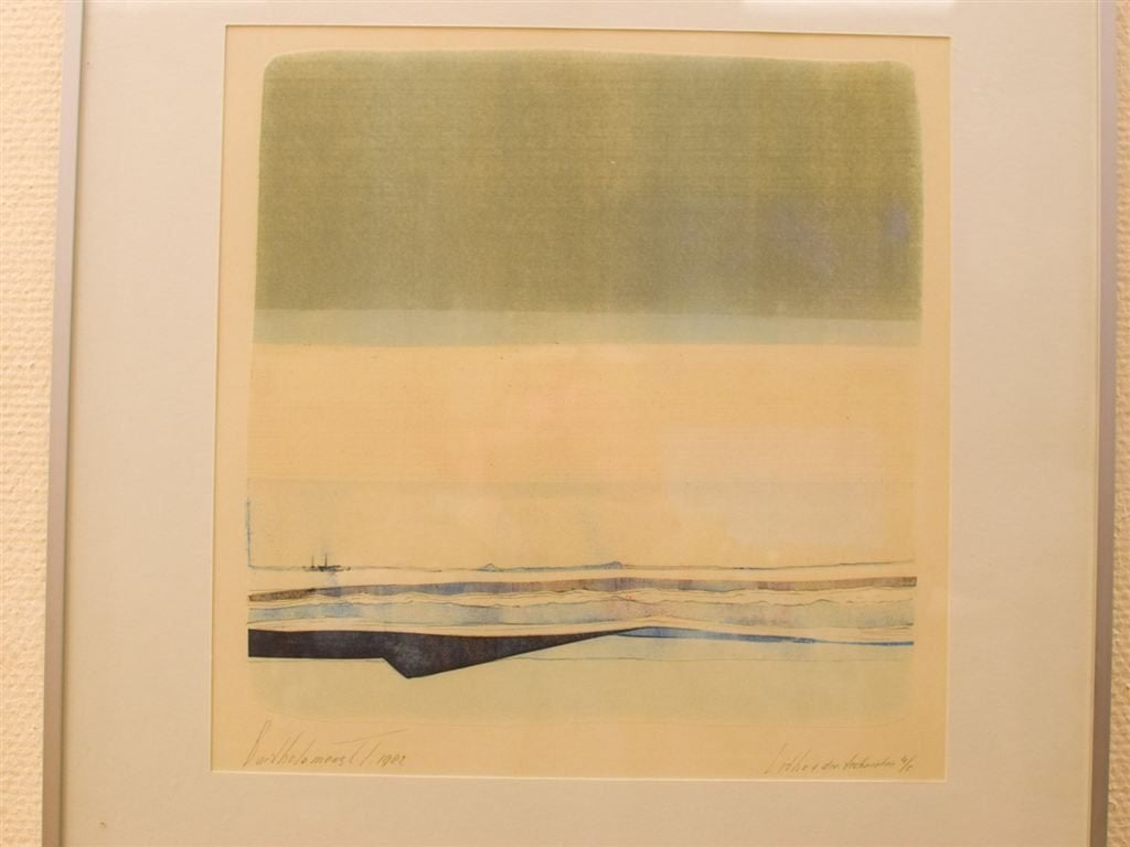 Prent/tekening van het strand 51642, Ophalen of Verzenden, Voor 1940, Gebruikt, Overige onderwerpen