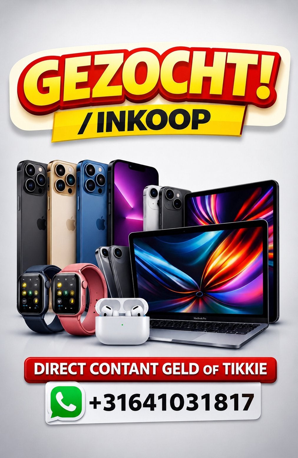 INKOOP / GEZOCHT Apple iPhone / iPad 15 16 17 18 Pro Max
