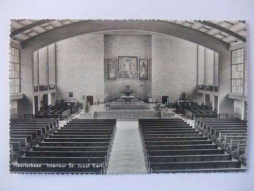 Q10 Heerlerbaan - Interieur St Jozef kerk, Verzenden, 1940 tot 1960, Ongelopen, Limburg
