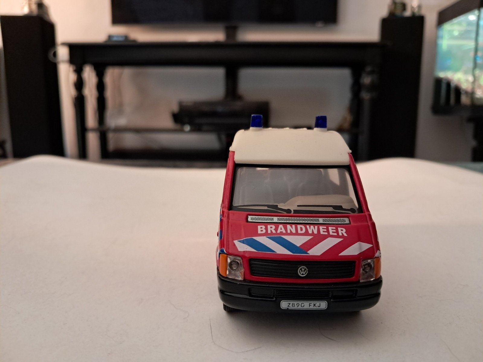 Brandweerbusje speelgoedauto, Hobby en Vrije tijd, Ophalen, Gebruikt