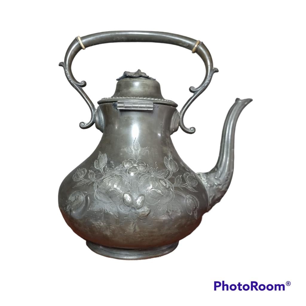 Sheffield F.Haywood Verzilverde theetin pot, Antiek en Kunst, Antiek | Goud en Zilver, Ophalen of Verzenden
