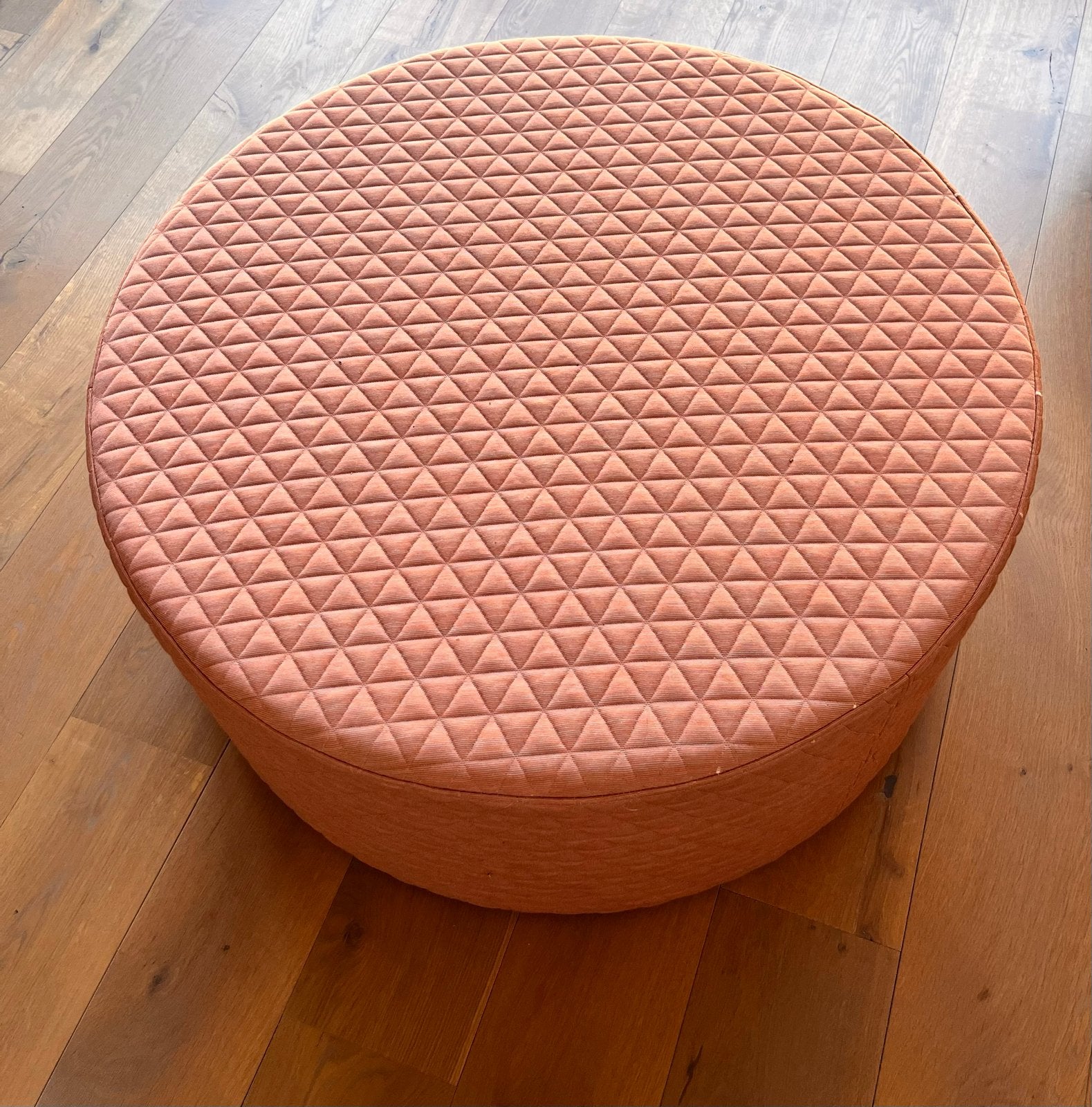 Salontafel / poef - Rond, oud roze met Patroon 90 x 40 cm, Gebruikt, Rond, 5 – 50, 50 tot 100 cm