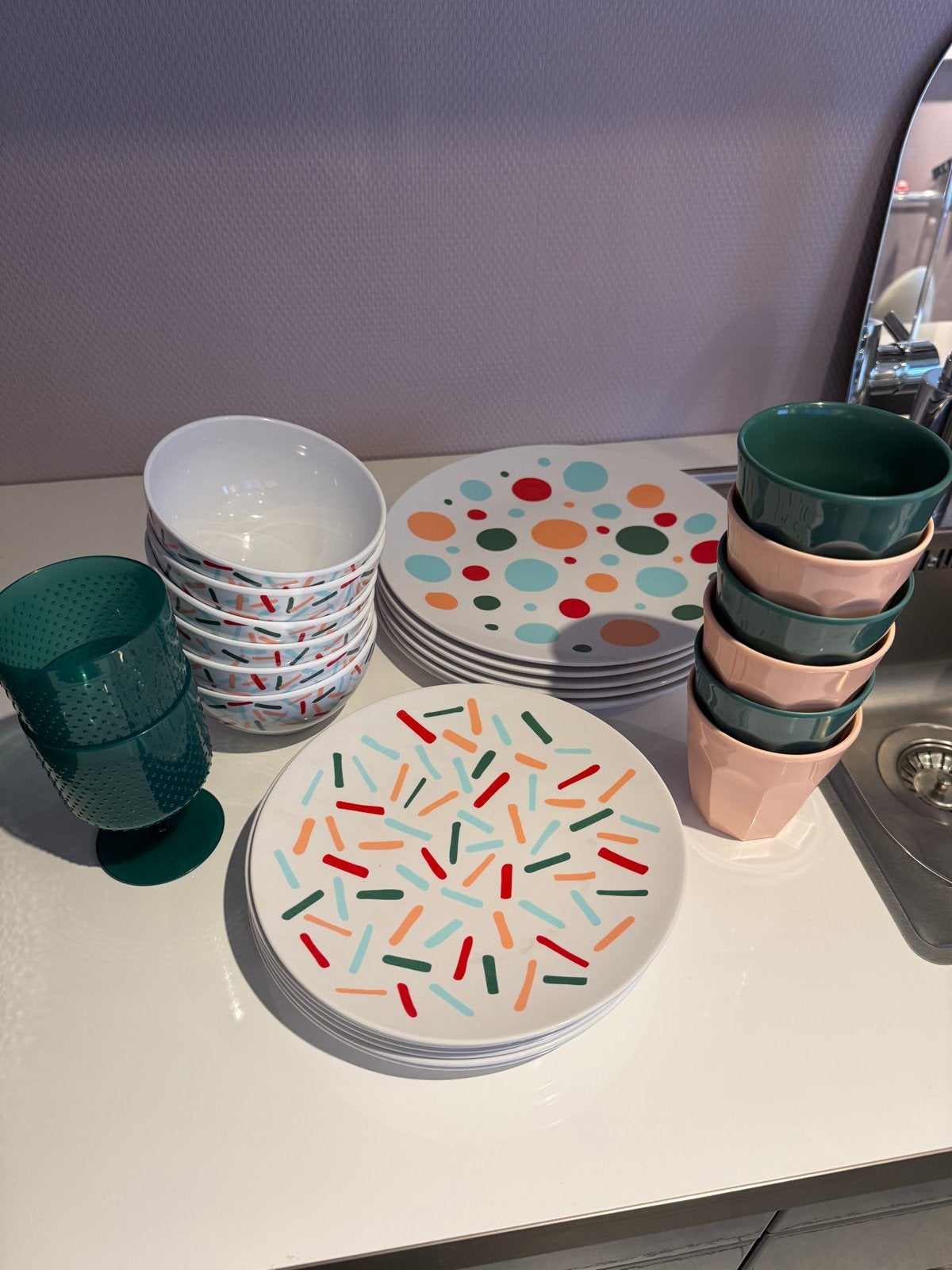 Hema melamine servies, Overige materialen, Gebruikt, Ophalen of Verzenden, Overige stijlen